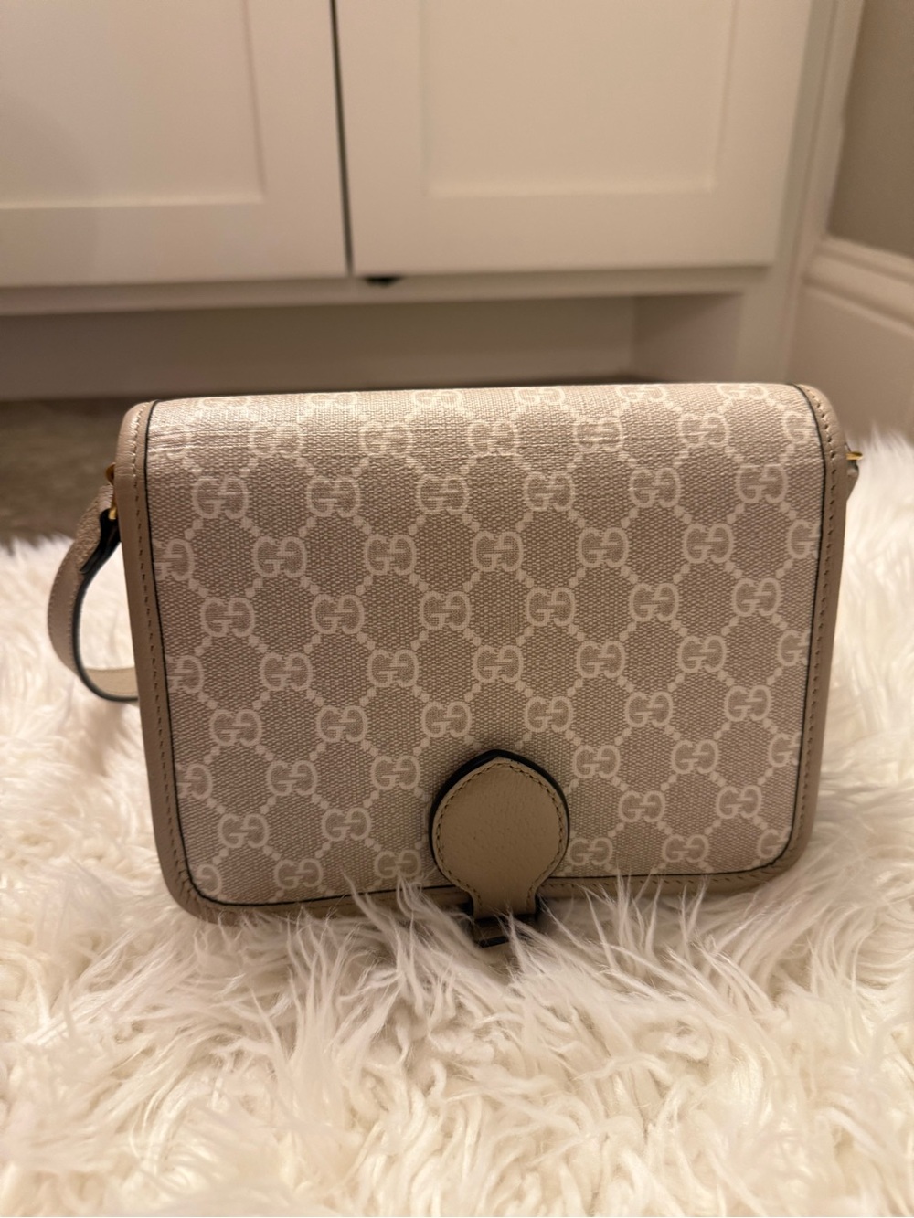 Gucci Neutral Beige GG Monogram Crossbody Bag
